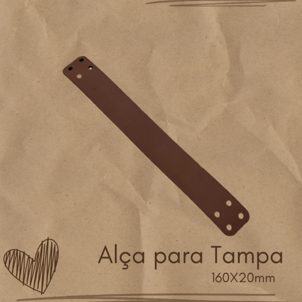 Alça em Pele para Tampa (16X2cm) Browm - Image 2