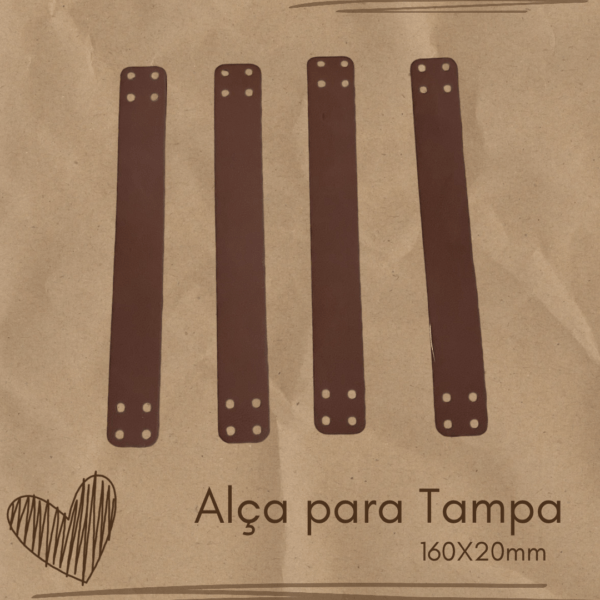 Alça em Pele para Tampa (16X2cm) Browm