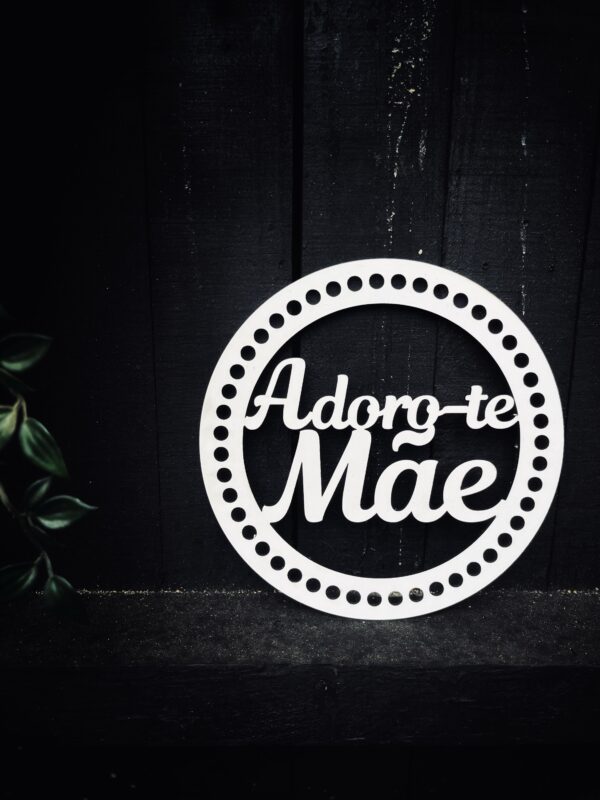 Guirlanda para Trapilho (Adoro-te MÃE) 20cm - Vazado